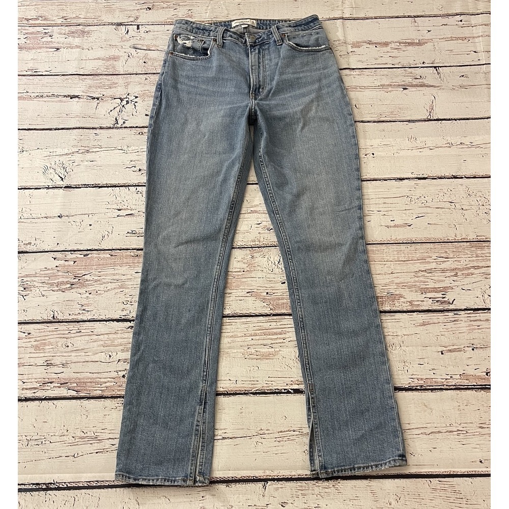 Abercrombie & Fitch The Skinny High Rise Curve Love Seamed Split Hem Jeans 28/6R